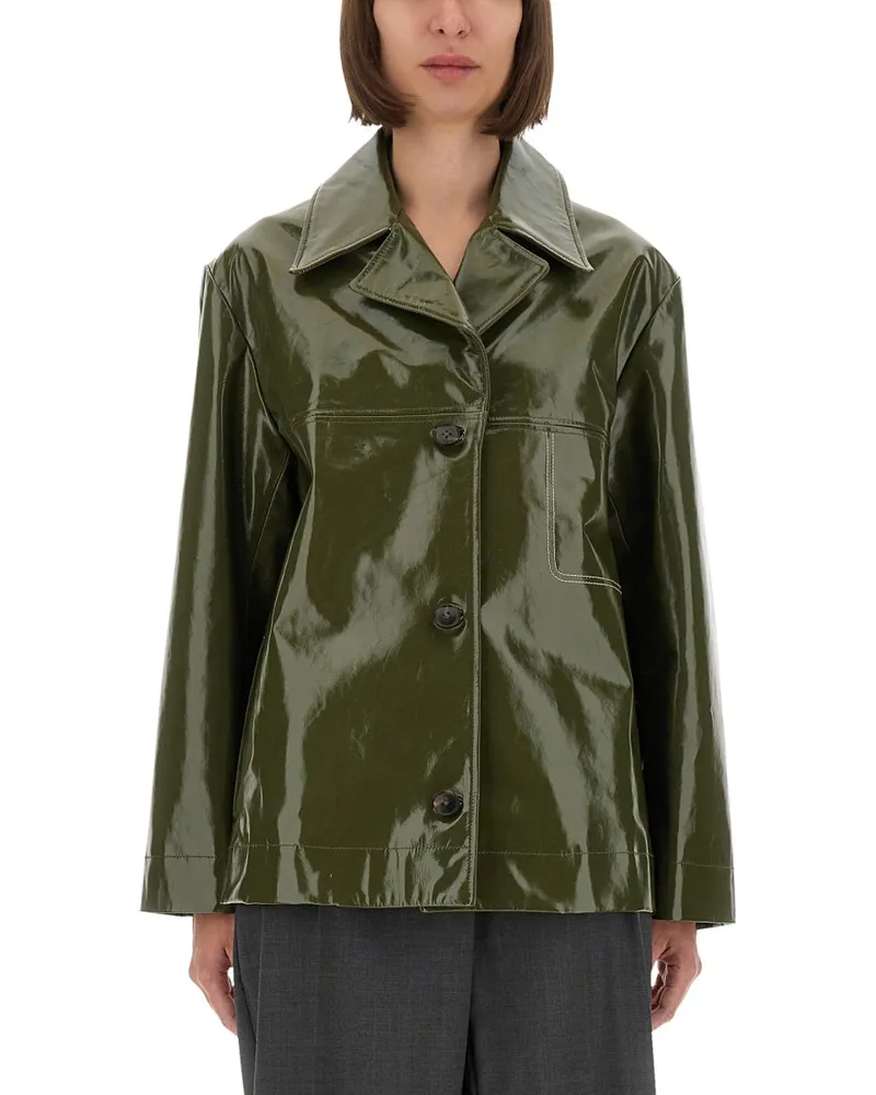 Paul Smith PS von Paul Smith Shiny Lederjacke Green