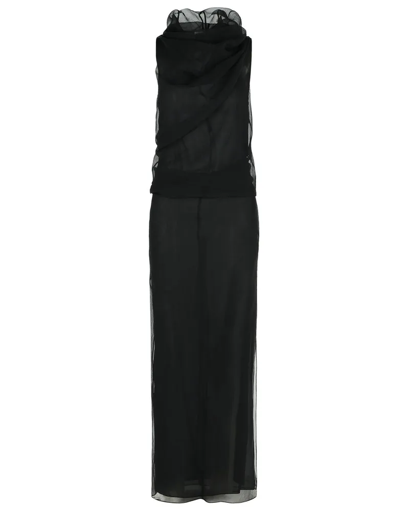 KHAITE Jeanty' schwarzes Seidenkleid Black