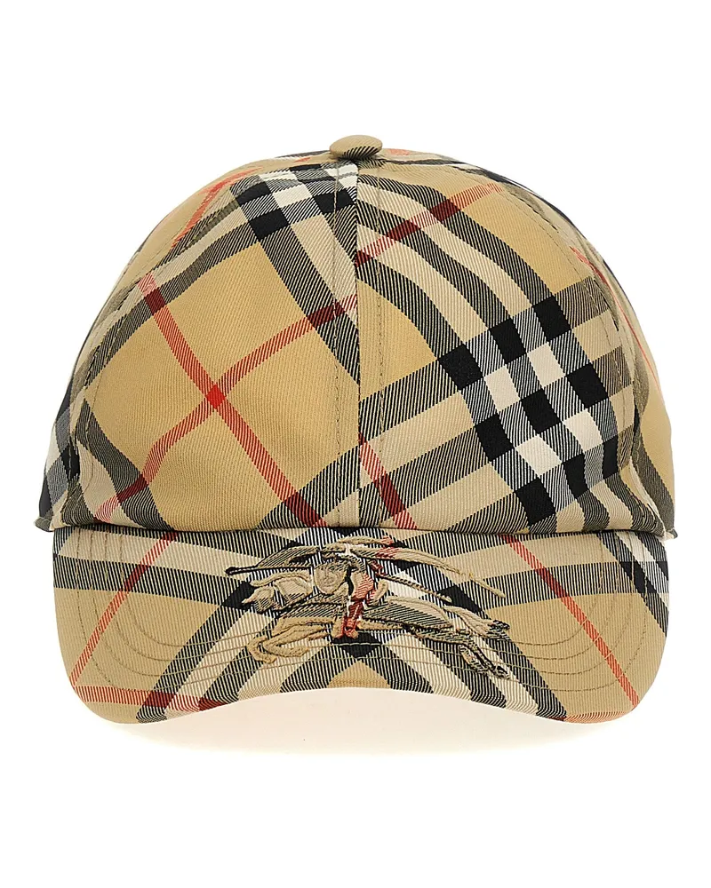 Burberry Check Logo Cap Beige