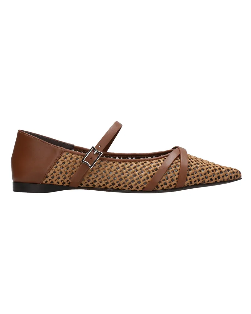 Max Mara Flat Shoes Leder braun Leather