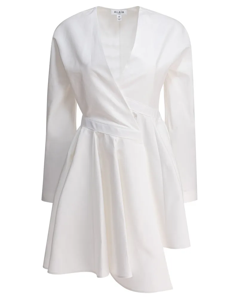 Alaïa Asymmetrisches kurzes Kleid White