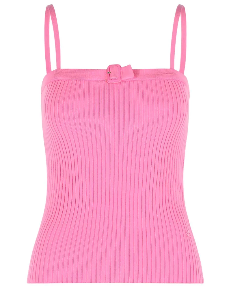 Courrèges Tanktop „Buckle“ aus rosafarbener Viskosemischung Pink