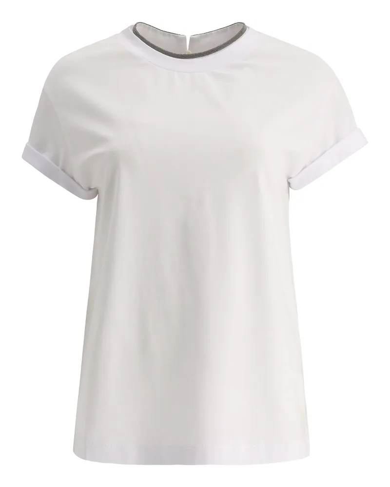 Brunello Cucinelli Edelkragen" T -Shirt White