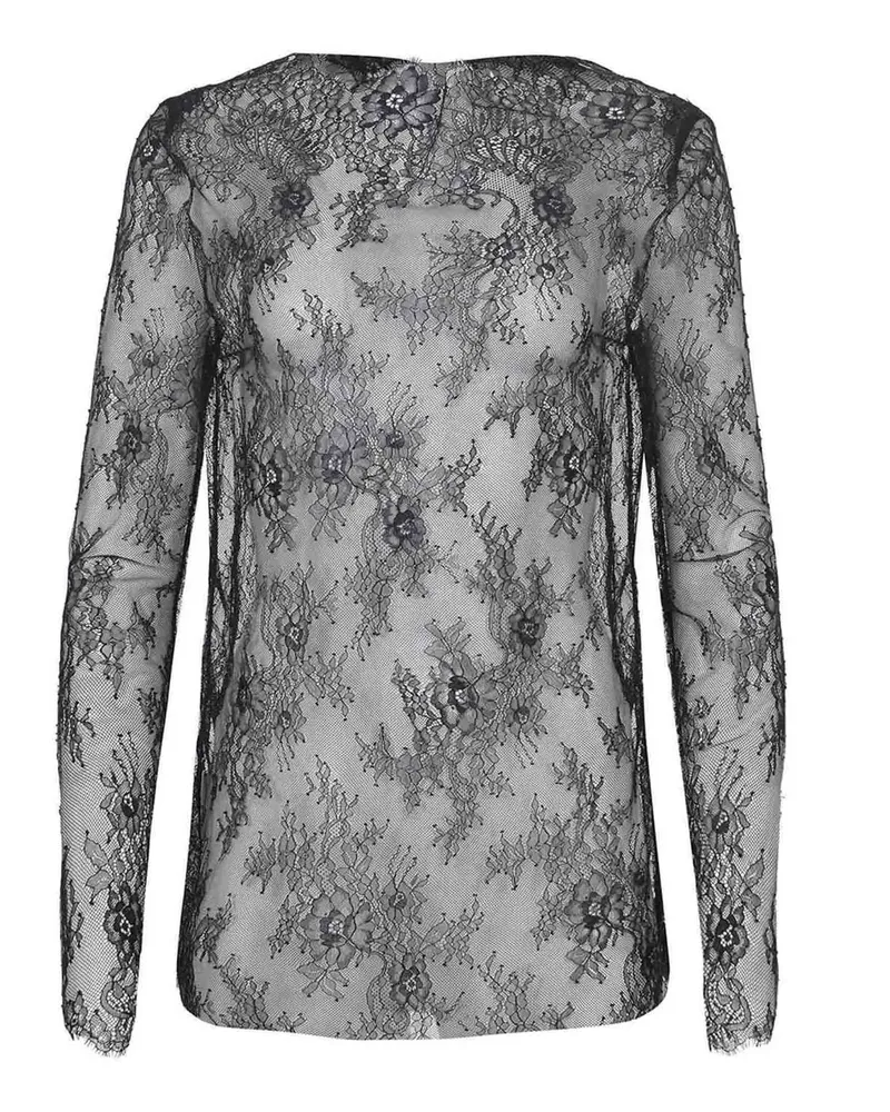Alberta Ferretti Top von  aus Spitze Black
