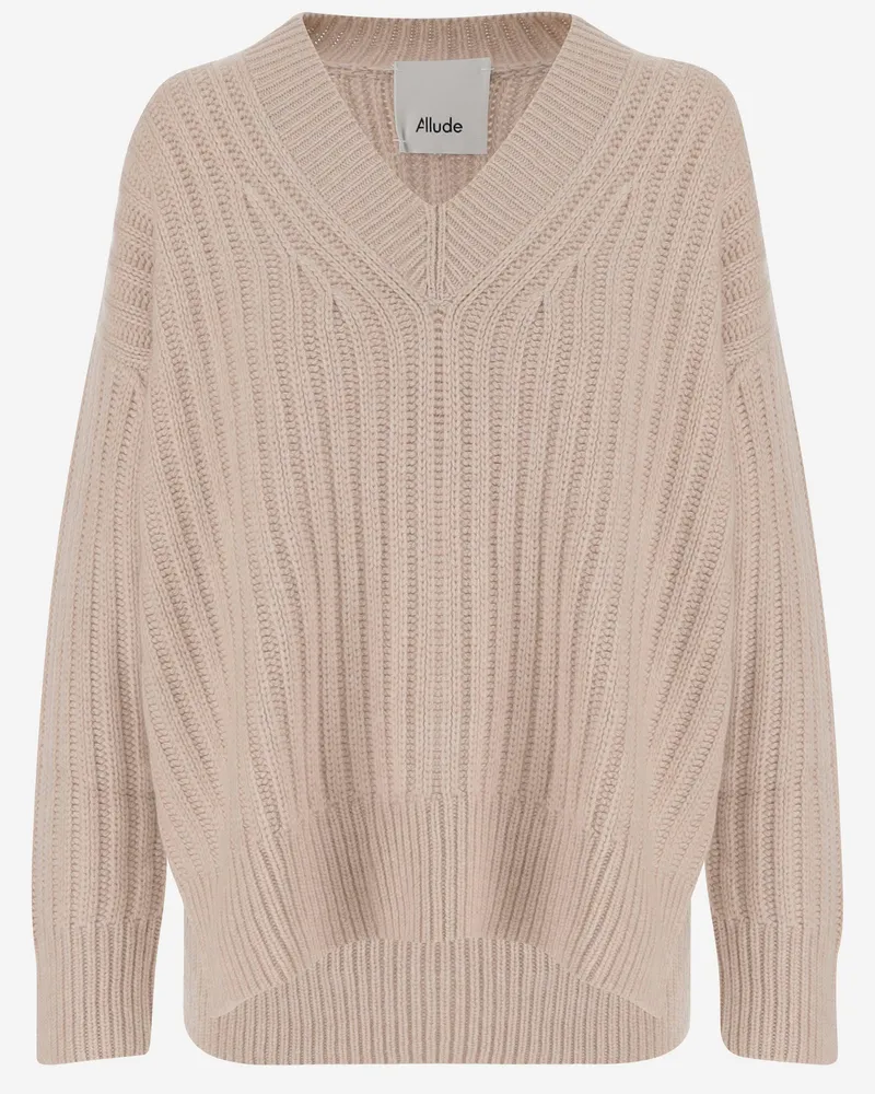 ALLUDE Gegen Kaschmirpullover anspielend Ivory