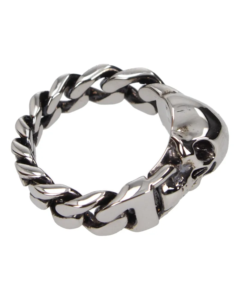 Alexander McQueen Herrens Ringe Messing Silber -