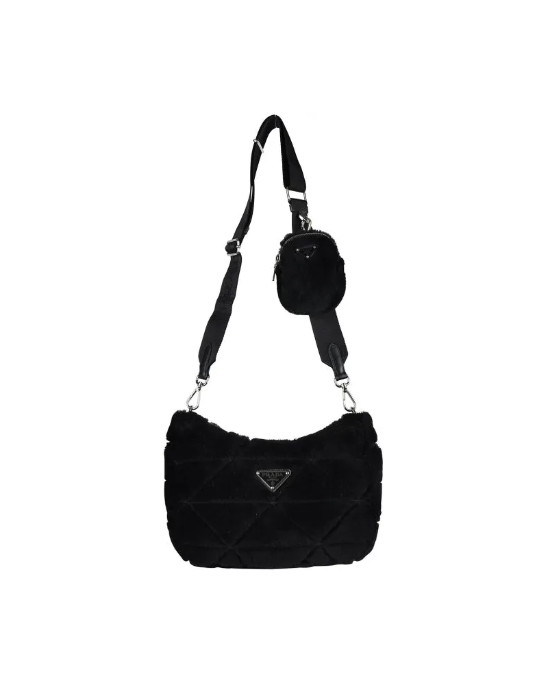 Prada Re Nylon Shearling -Tasche Black