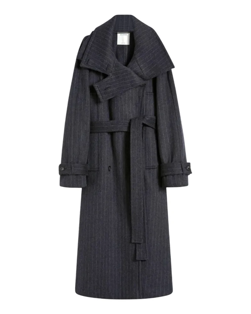 SPORTMAX Nadelstreifen-Trenchcoat aus reiner Wolle, Anthrazit Antracite