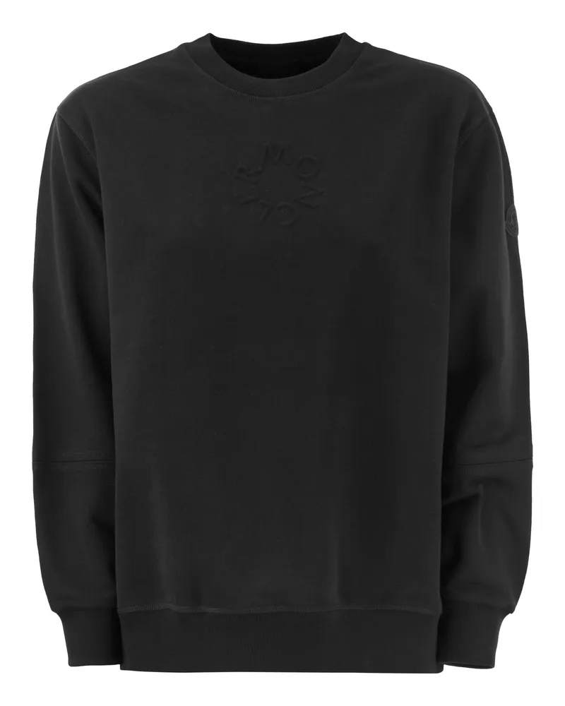 Moncler Sweatshirt mit geprägter Logo Schwarz