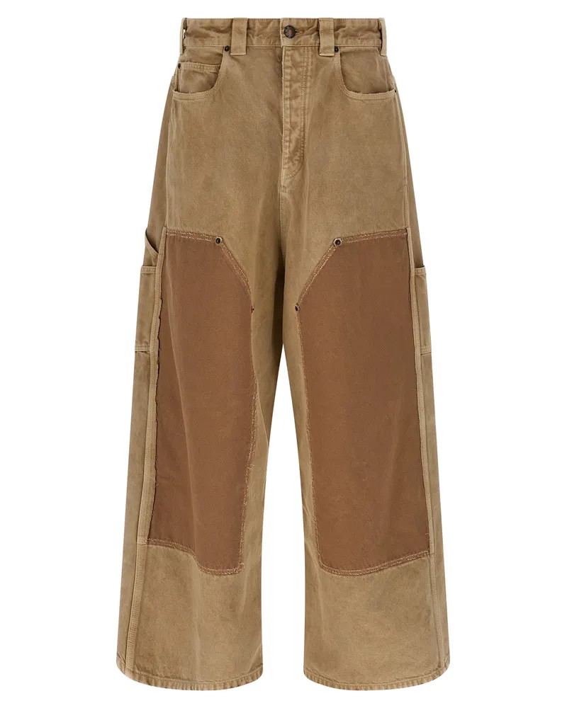 Balenciaga Baggy Ripped Off“-Jeans Beige