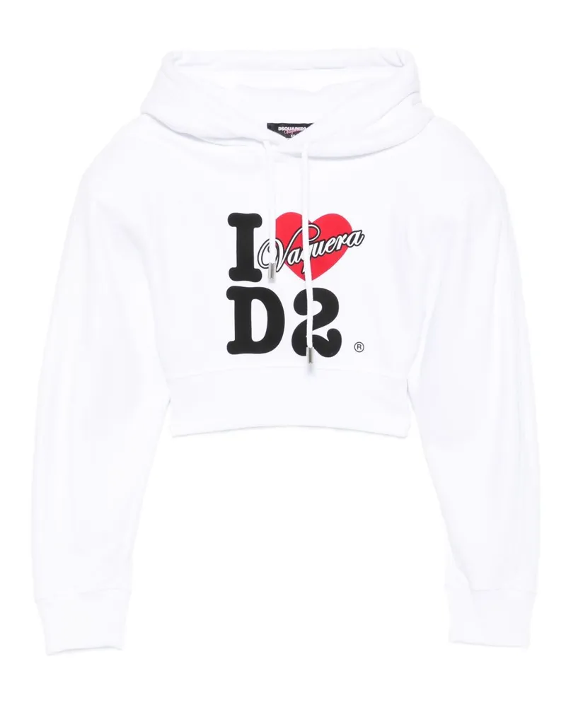 Dsquared2 Logo -Baumwoll -Hoodie White