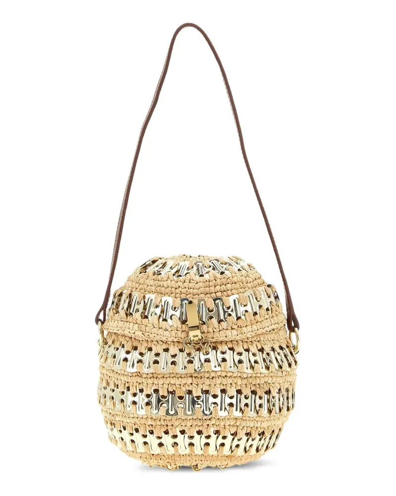 Paco Rabanne Raffia und Metall Handtasche, 1969 M227