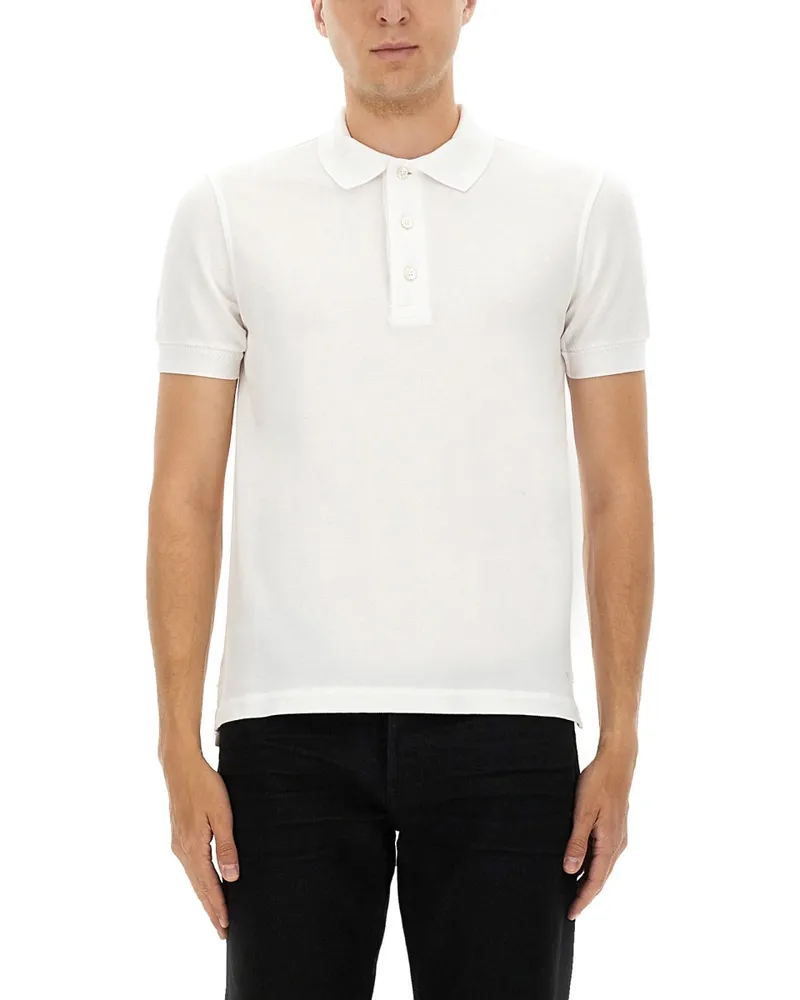 Tom Ford Pique Polo White