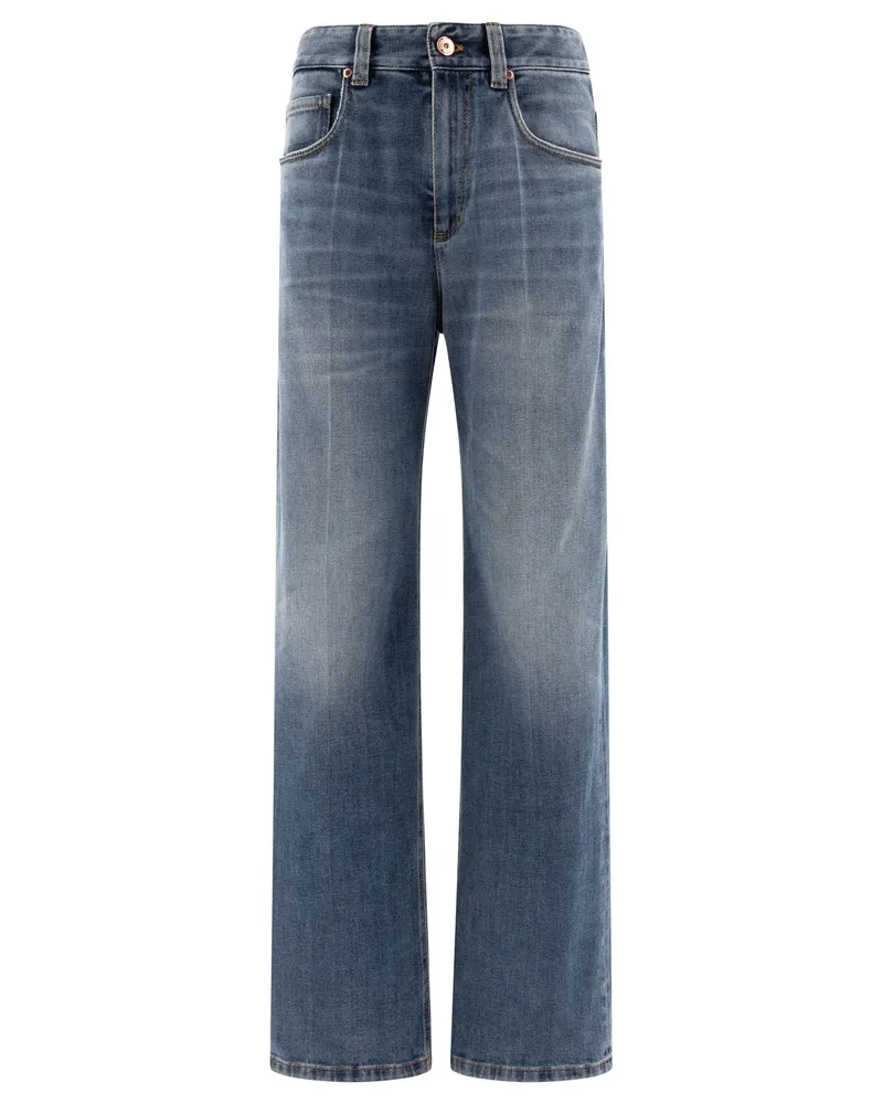 Brunello Cucinelli Jeans mit glänzendem Tab Blue