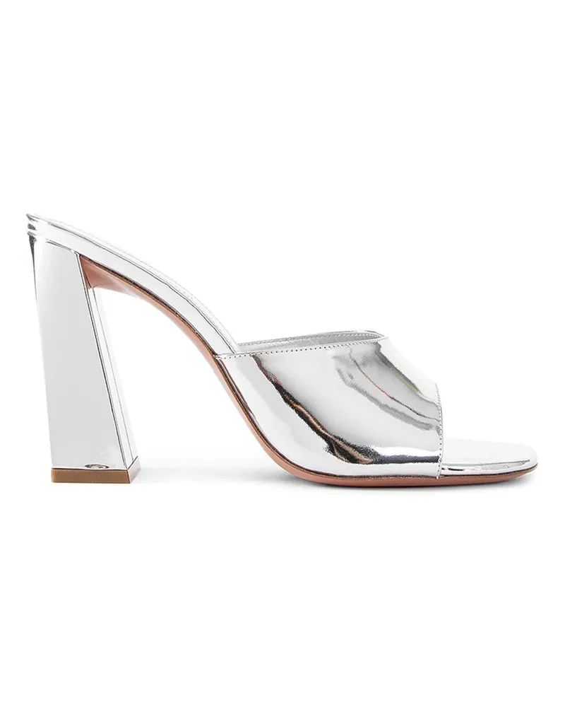 Amina Muaddi Amina Mu i Brigitte 95 Spiegel Maultiere Silver