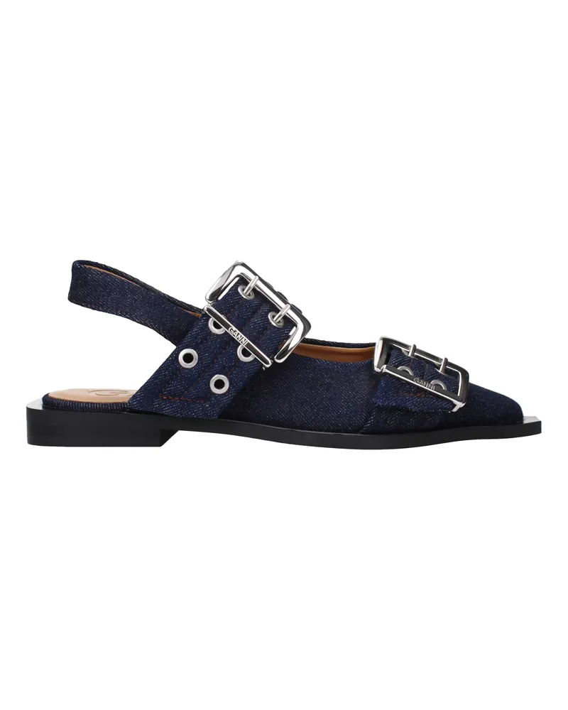 Ganni Damens Sandalen Stoff Blau/Denim -