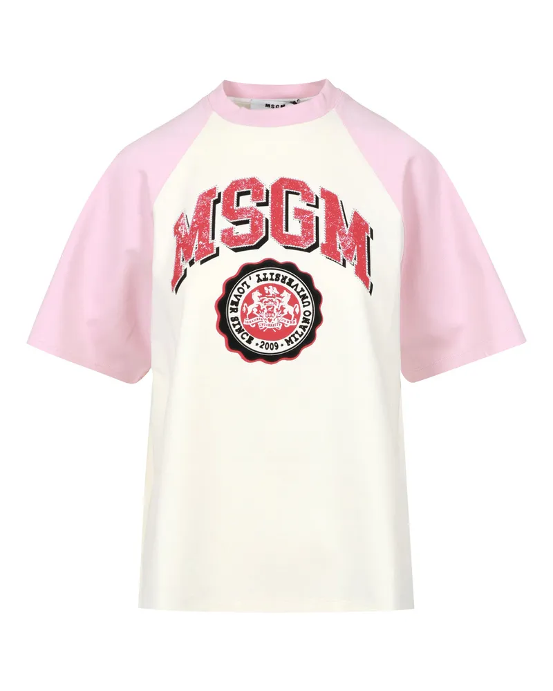 MSGM T -Shirts und Polos Panna+rosa