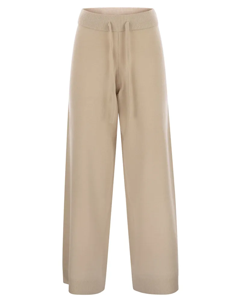 Weekend Max Mara Josef Hose aus Wolle und Kaschmirgarn Beige