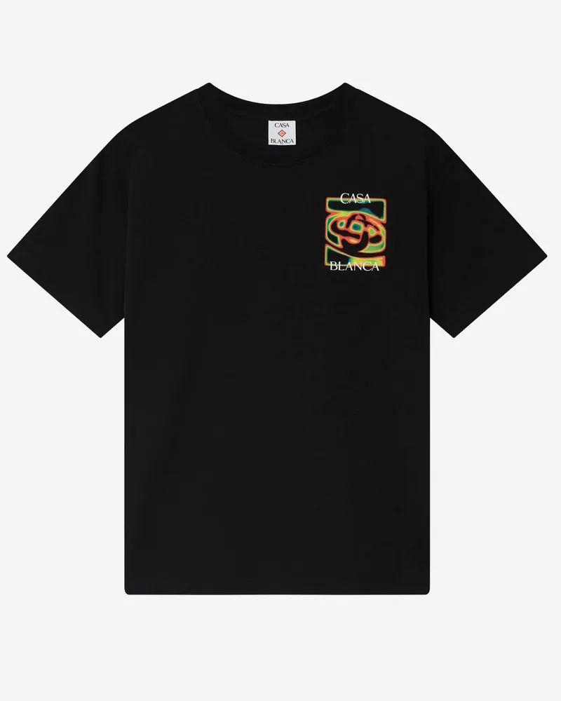 Casablanca Paris Baumwoll-T-Shirt mit Logo Black