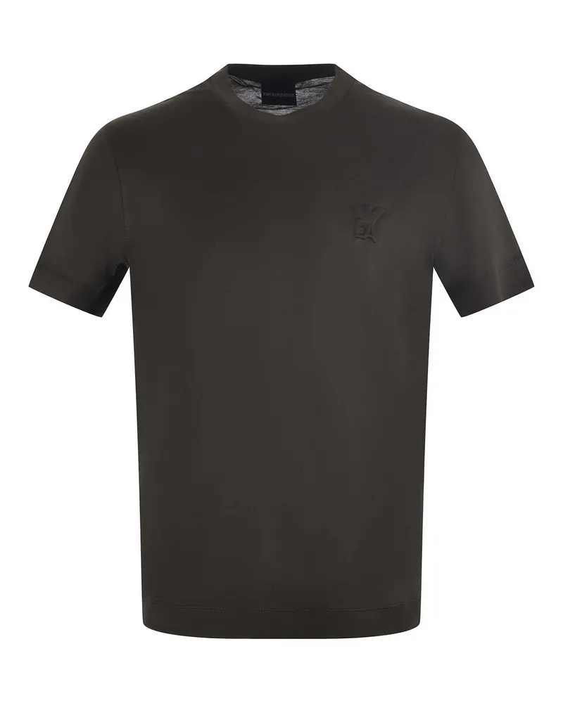 Emporio Armani Lyocell und Baumwoll -T -Shirt Green