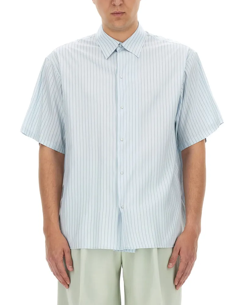 Lanvin gestreiftes Hemd Azure