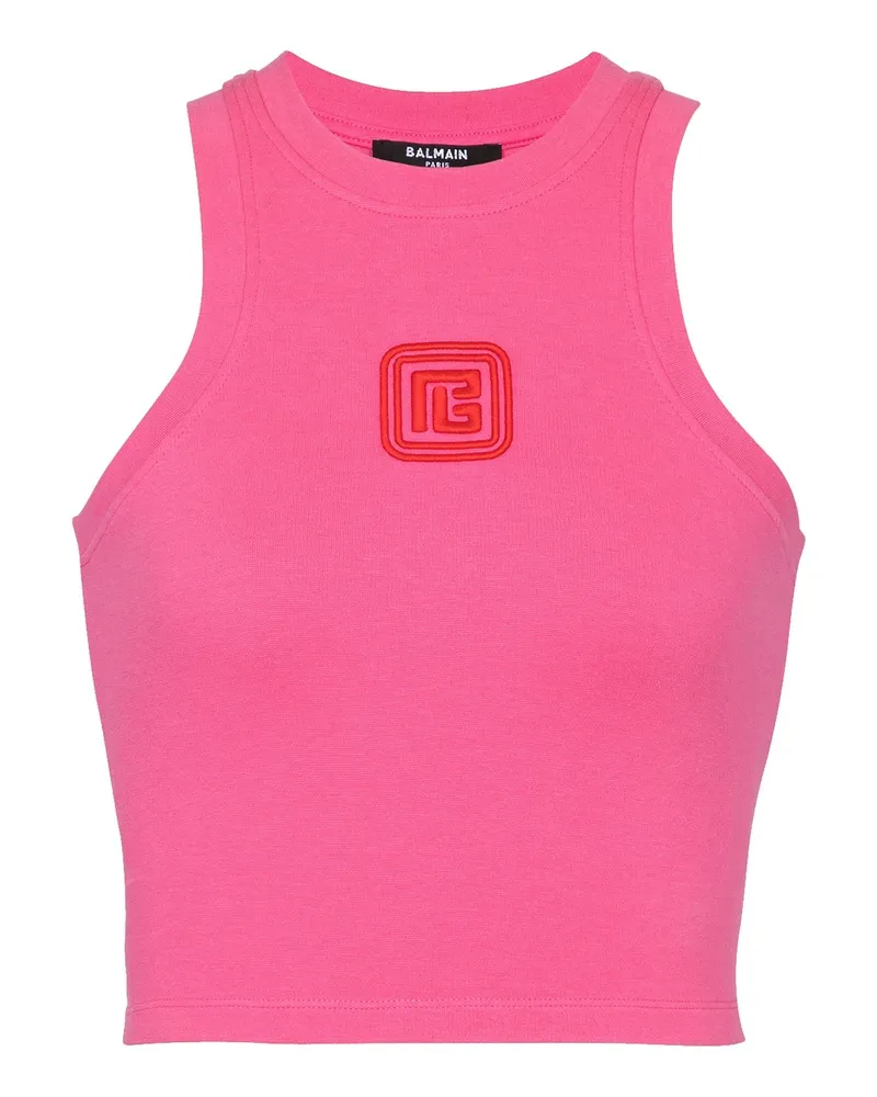 Balmain beschnittenes Tanktop Pink