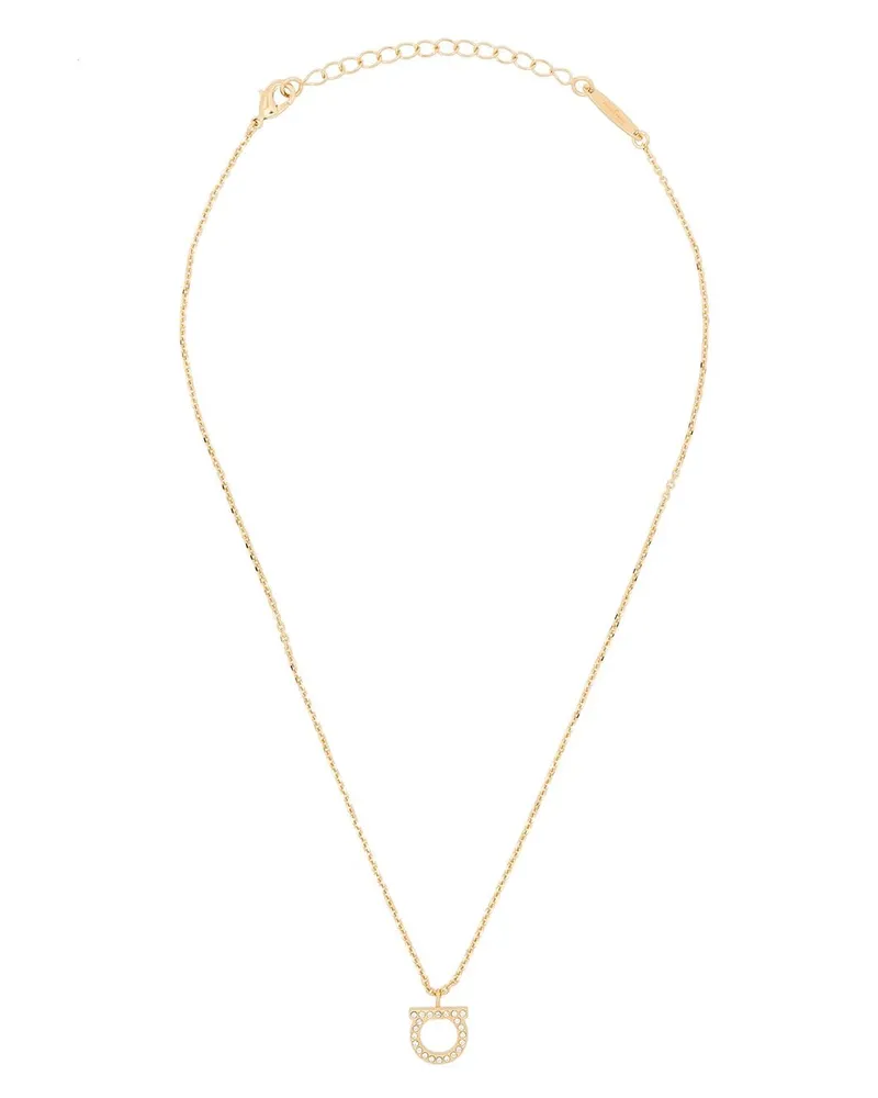 Ferragamo Gancini Strass Ohrringe Golden