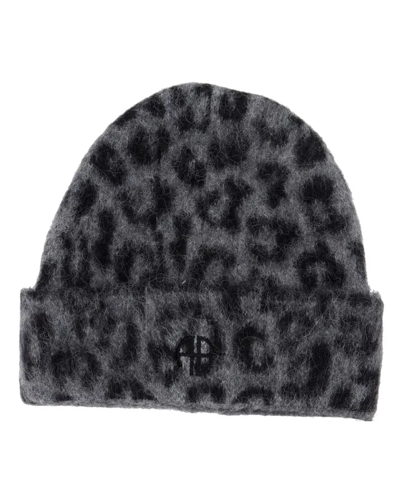 Anine Bing Elia Beanie  Wolle grau Grau