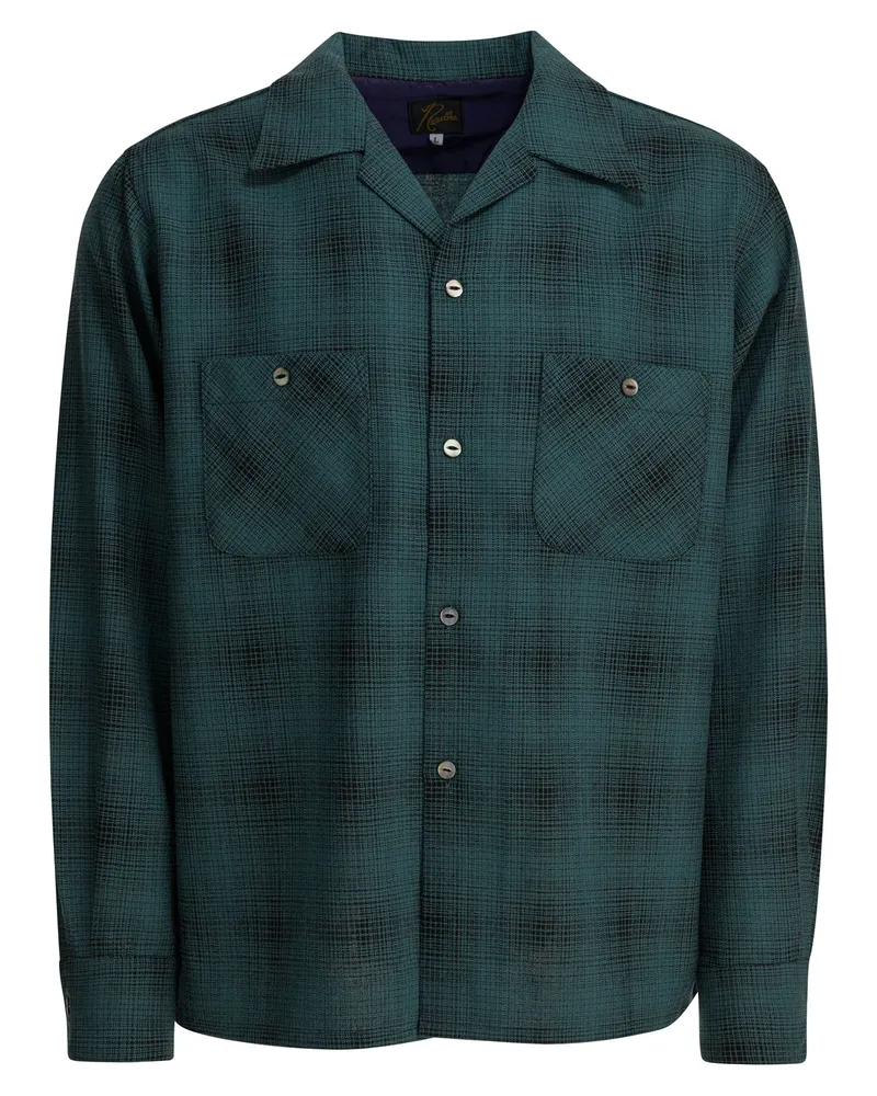NEEDLES kariertes „One Up“-Wollhemd Green
