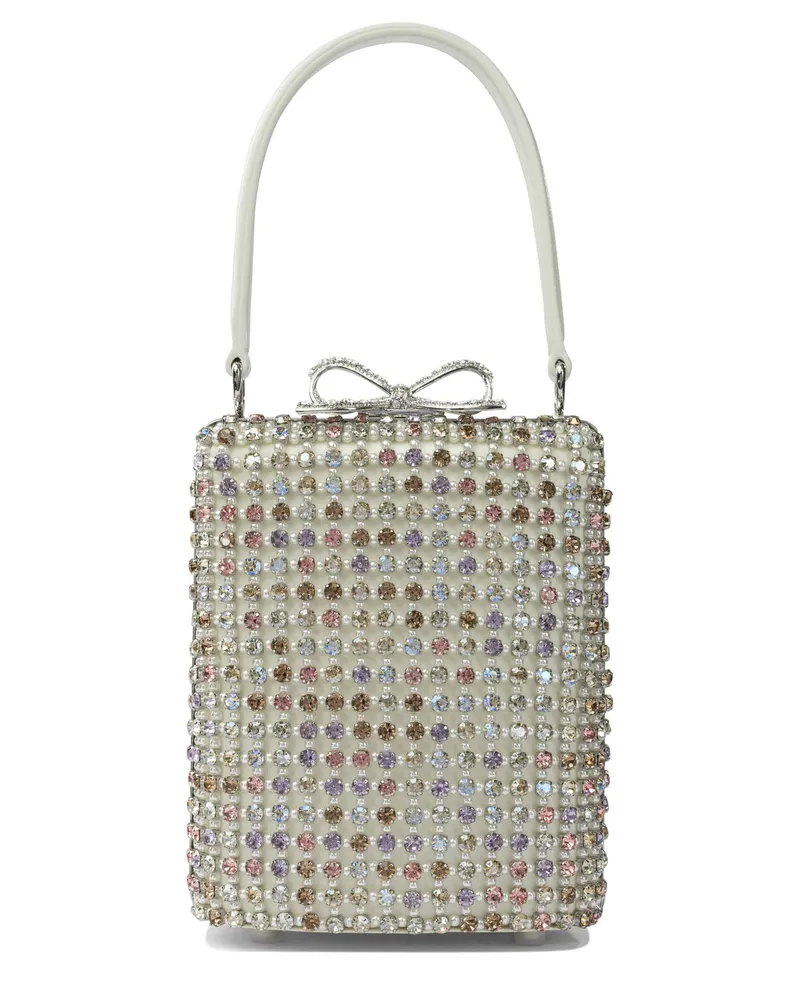 Self-Portrait Mini-Handtasche mit mehreren Kristallen Silver