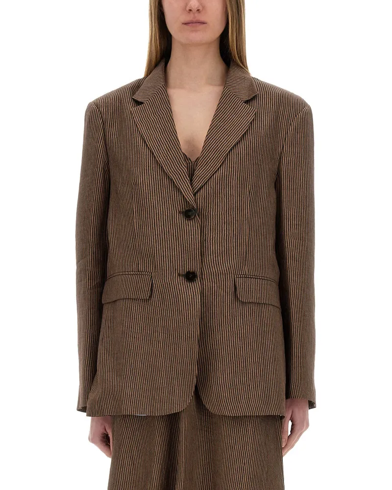 ALYSI Micro Stripes" Blazer Brown