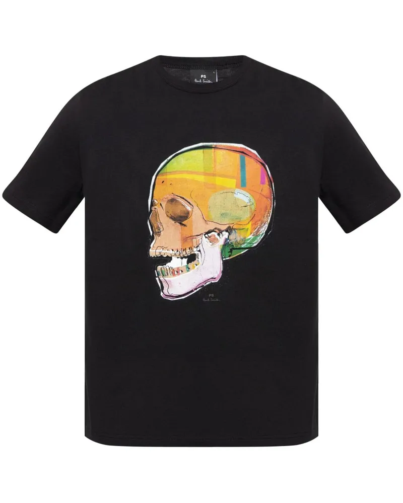 Paul Smith Schädel Baumwoll -T -Shirt Black