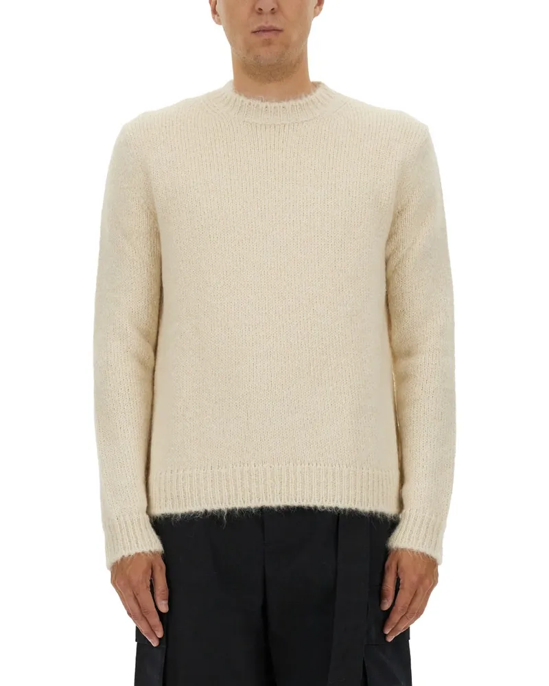 Jil Sander Wolle Mischpullover Ivory