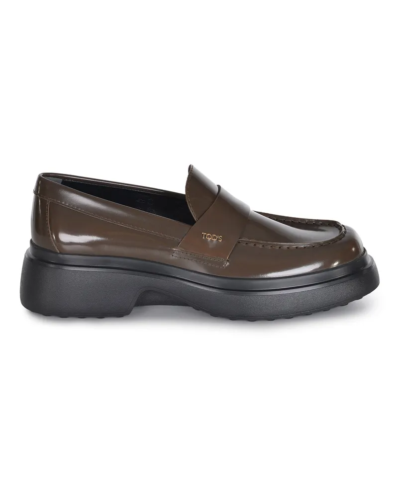 TOD'S Tod 's Aus Kalbskurte hergestellte Slipper Fango