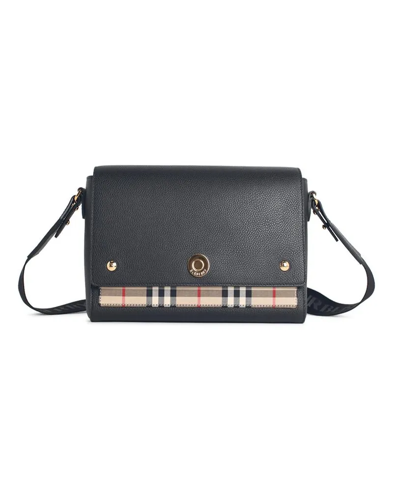 Burberry Mittelgroße „Note“ Lear-Tasche in Schwarz Black
