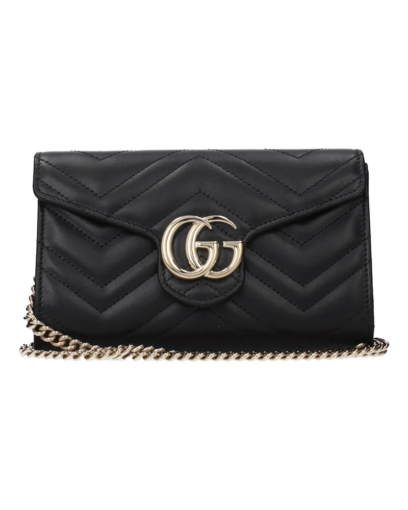 Gucci Marmont Pochette Damens Leder Schwarz -