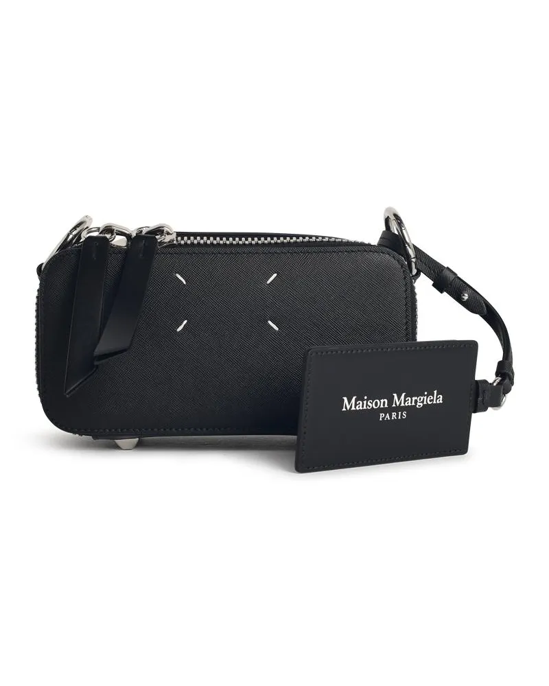 Maison Margiela Puppe' Black Lear Crossbody Tasche Black