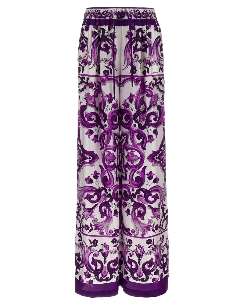 Dolce & Gabbana Majolica Printhosen Purple