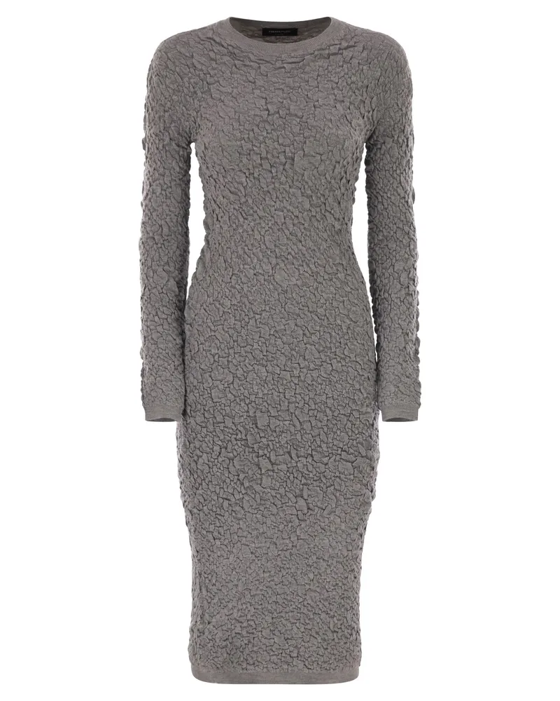 Fabiana Filippi Schmal geschnittenes Kleid mit geprägtem Finish Grey