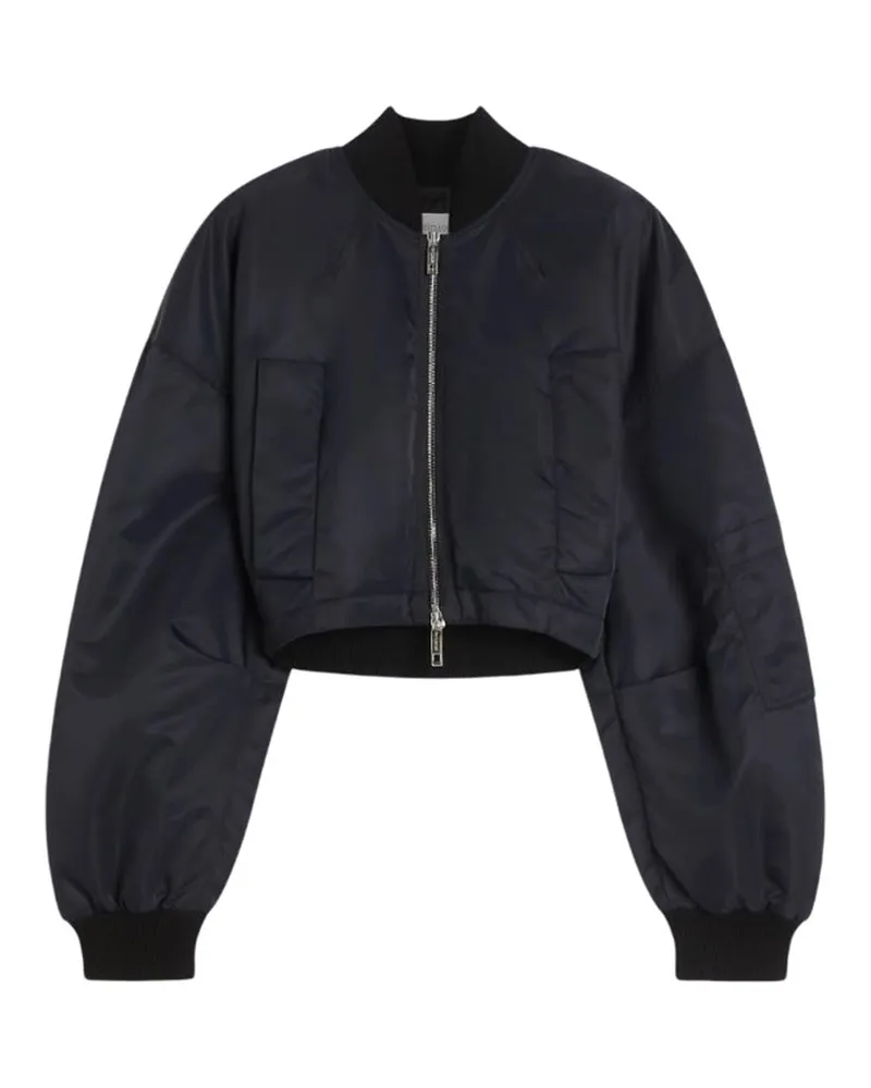 SPORTMAX wasserabweisende Twill-Bomberjacke Schwarz Nero