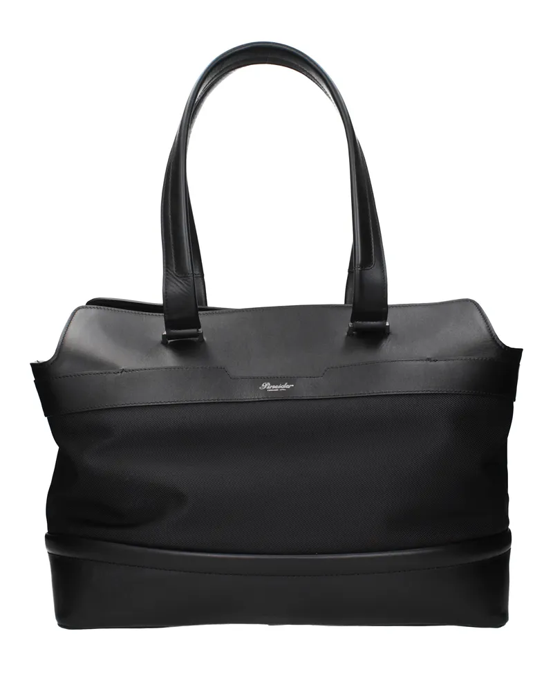 Pineider Herrens Umhängetaschen aus schwarzem Stoff -