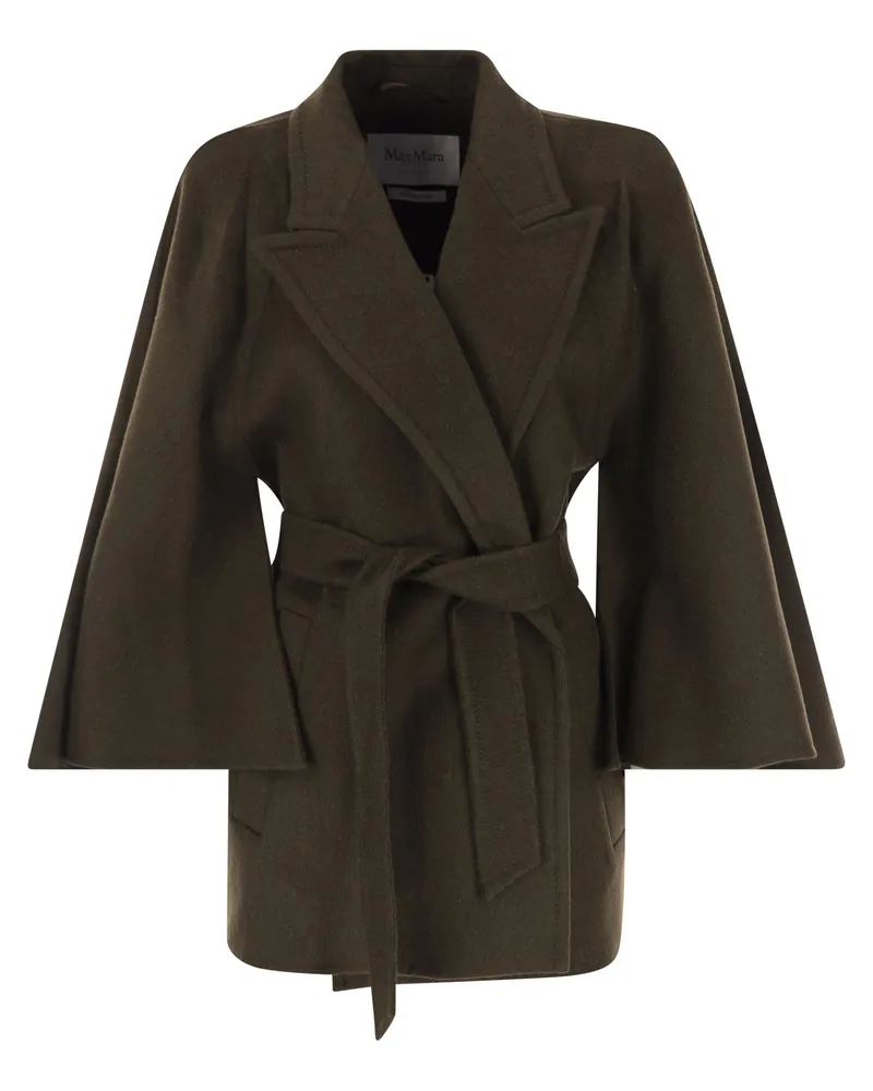 Max Mara Verna Kamelmantel mit Gürtel Green