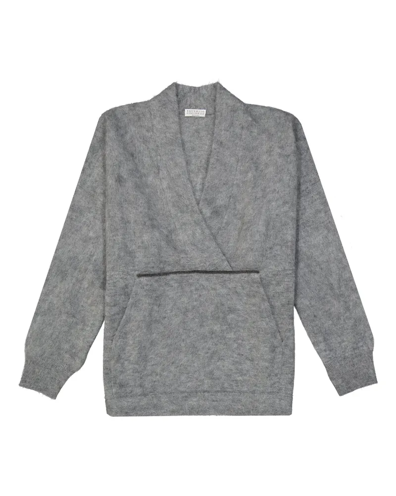 Brunello Cucinelli Pullover aus Wolle  aus Mohair Grau