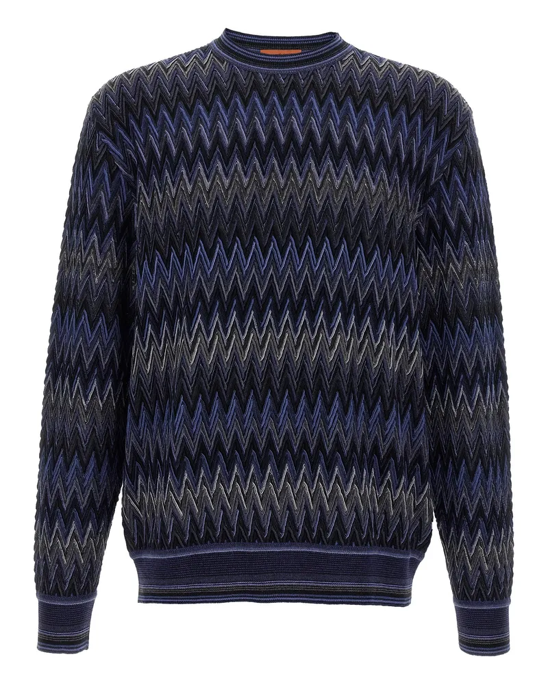 Missoni ZickZack Musterpullover Blue