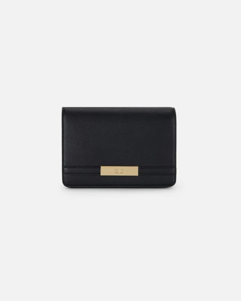 Elisabetta Franchi Schultergurt mit Groumette -Kette Black