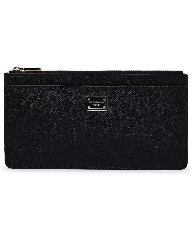 Dolce & Gabbana Black Lear Kartenhalter Schwarz