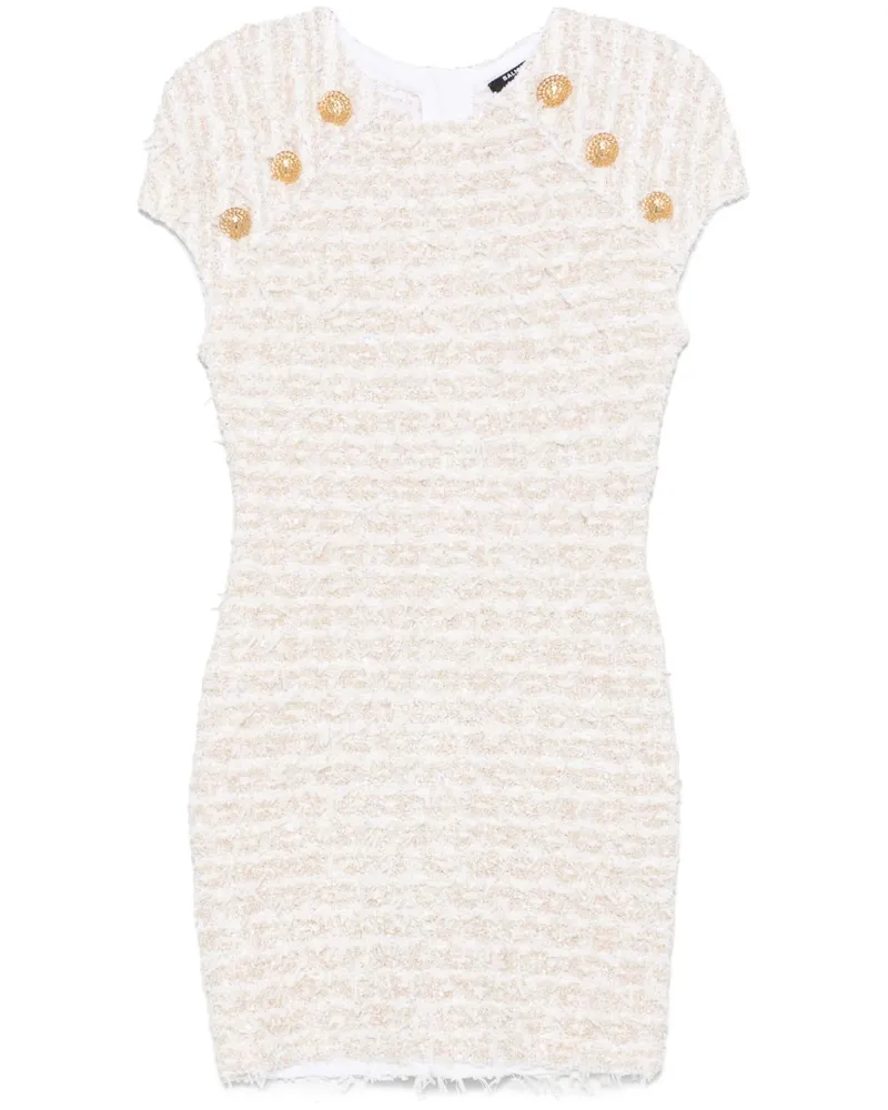 Balmain Tweed Mini -Kleid White