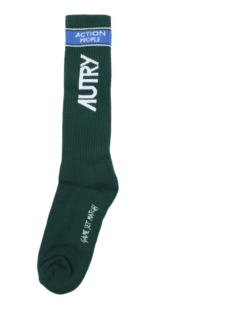 AUTRY Socken und Strümpfe Damen Baumwolle Grün/Weiß -