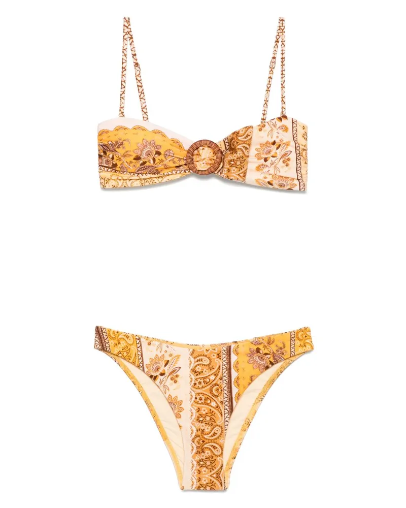 Zimmermann Lucky Bamboo Ring Bikini Set Beige
