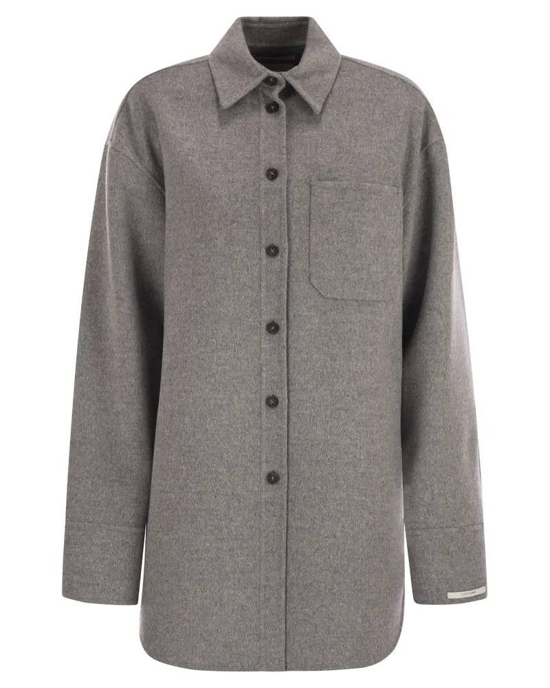 SPORTMAX Riber übergroßes Hemd im Doppelstoff Grey